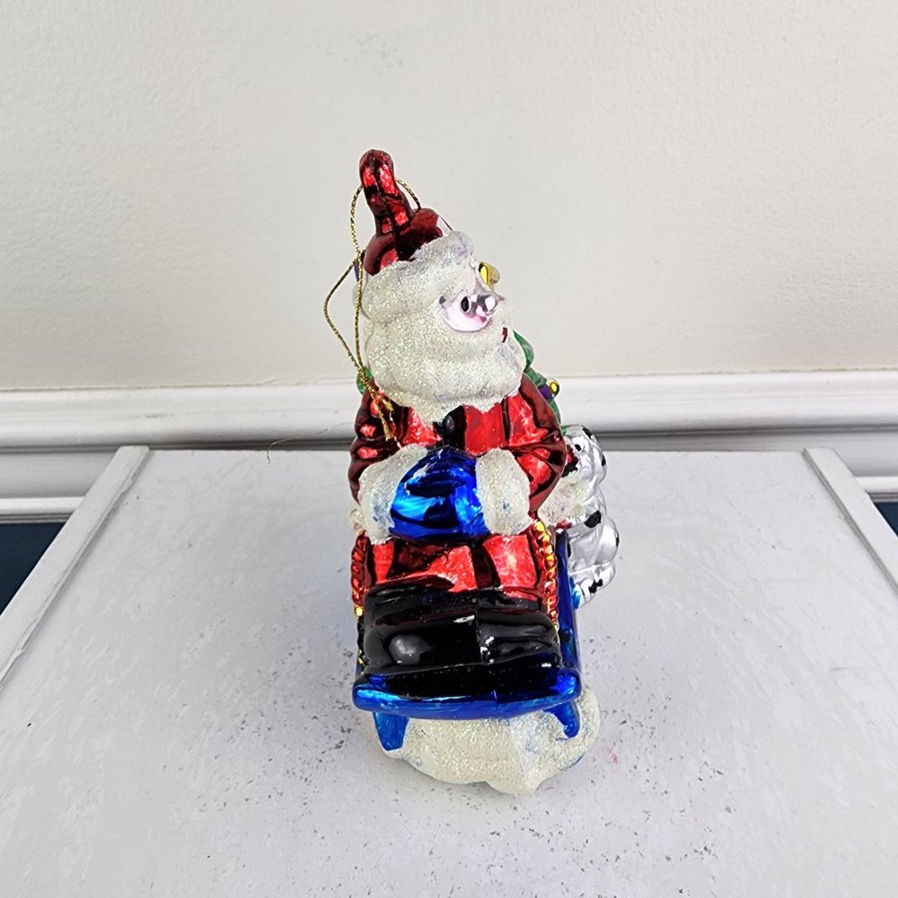 Vintage Glass Santa Christmas Ornament Packages Dog - Picture 2 of 6